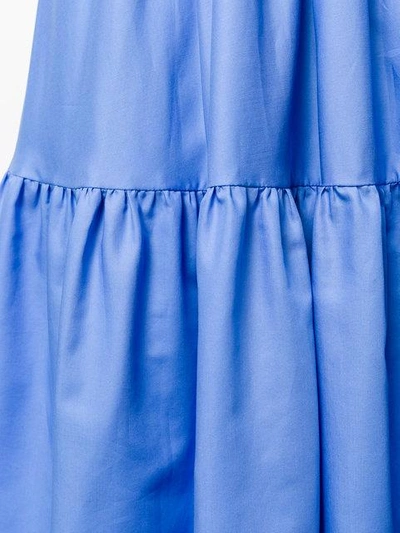 Shop Stella Mccartney Elasticated Waist Midi Skirt In Blue