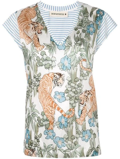 Shop Shirtaporter Tiger Print Blouse - Multicolour