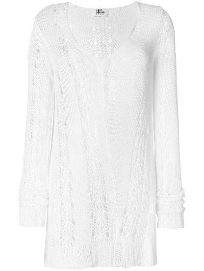 Shop Lost & Found Ria Dunn Distressed Long-sleeve Sweater - White