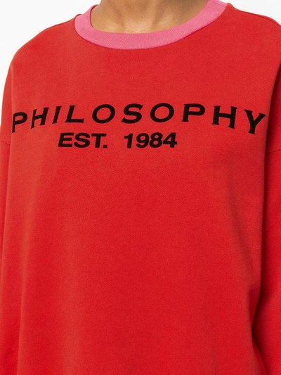 Shop Philosophy Di Lorenzo Serafini Contrast Collar Logo Sweatshirt