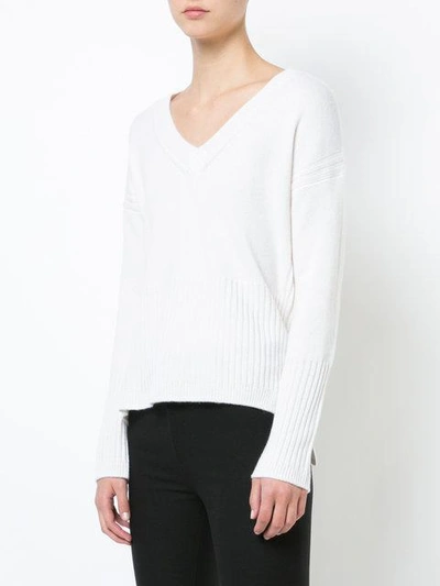 Shop Derek Lam 10 Crosby V-neck Cashmere Jumper - Neutrals