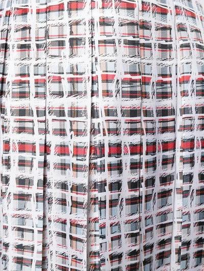 Shop Burberry Checked Pleated Skirt