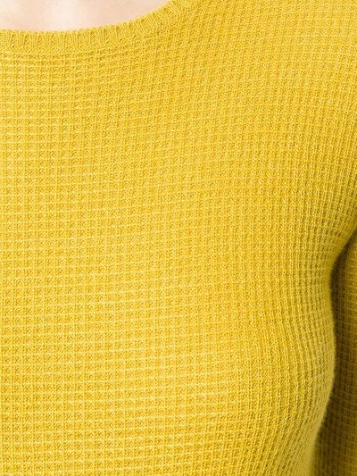 Shop Holland & Holland Small Waffle Jumper In Yellow