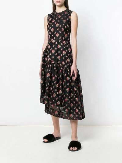 Shop Simone Rocha Asymmetric Hem Dress  In Black