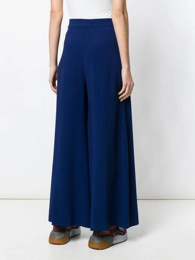 Shop Stella Mccartney High Waisted Palazzo Trousers - Blue