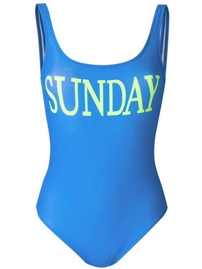 Shop Alberta Ferretti Rainbow Week Swimsuit In Blue