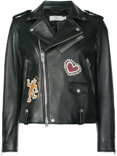 Shop Coach X Keith Haring Moto Jacket In Black
