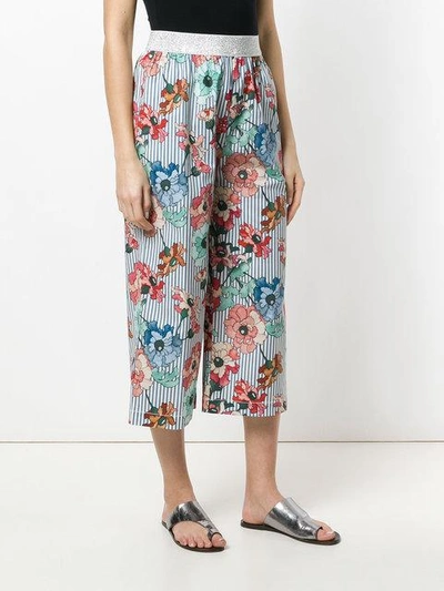 Shop I'm Isola Marras Floral Print Cropped Trousers - Blue