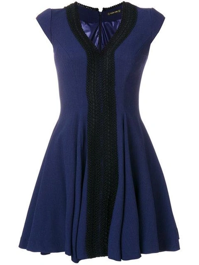 Shop Plein Sud Fitted V-neck Dress - Blue