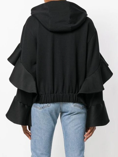 Shop Almaz Ruffled Bomber Jacket - Black