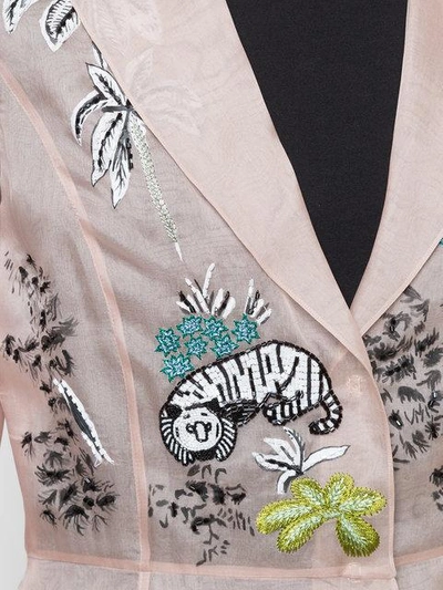 Shop Alberta Ferretti Semi-sheer Embellished Tulle Jacket