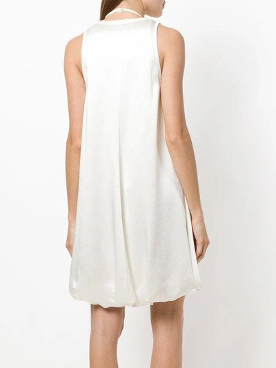 Shop Valentino Hammered Satin Dress - Neutrals