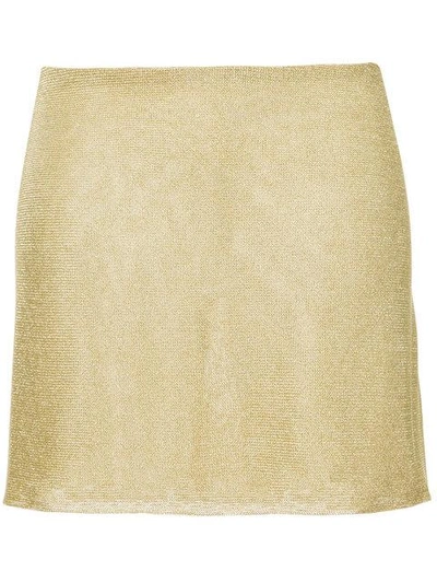 Shop Kacey Devlin Contour Mini Skirt - Metallic
