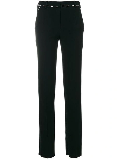 Shop Mugler Embellished Waistband Pleated Trousers In Black