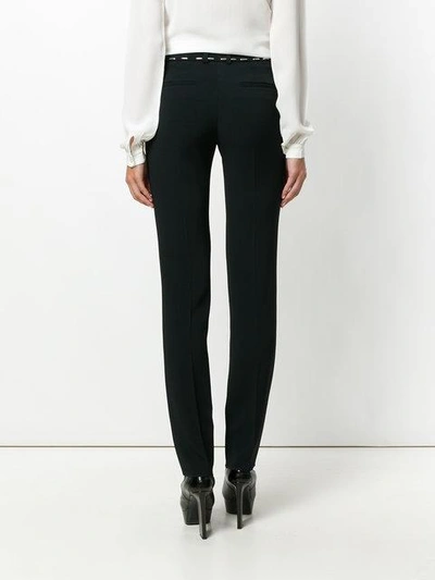 Shop Mugler Embellished Waistband Pleated Trousers In Black