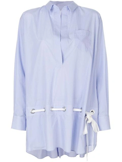 Shop Sacai Eyelet Lace Tunic Shirt