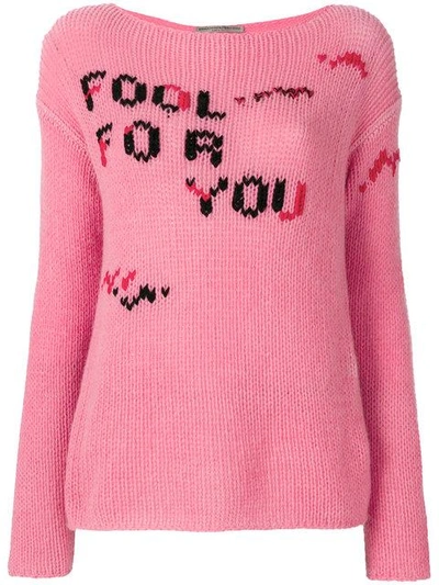 Shop Ermanno Scervino Fool For You Sweater - Pink In Pink & Purple