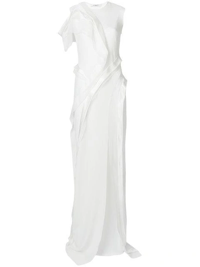 Shop Givenchy Asymmetric Ruffle Dress In White