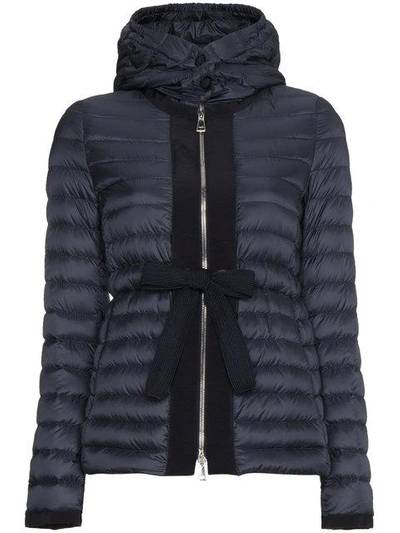 Shop Moncler Hooded Down Jacket In Blue