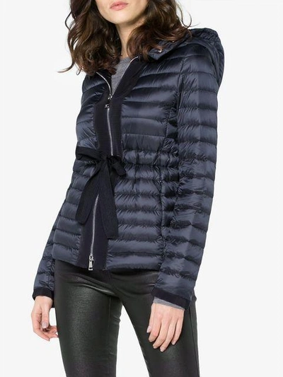 Shop Moncler Hooded Down Jacket In Blue