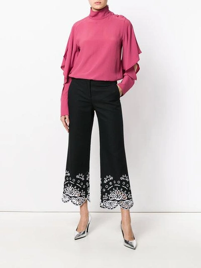 cropped embroidered trousers