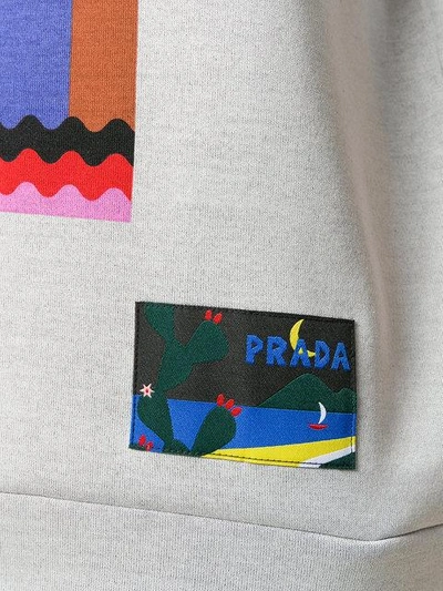 Shop Prada Boat-print Sweatshirt - Grey