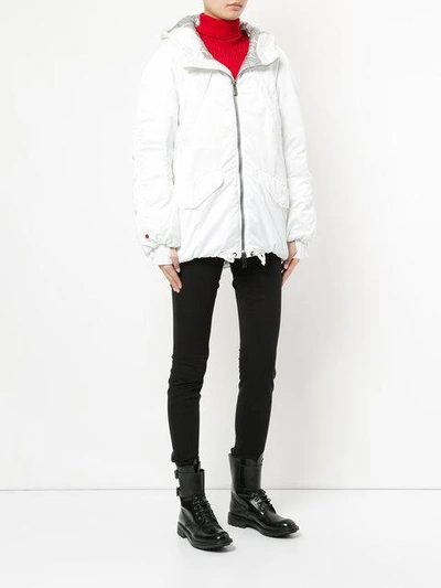 Shop Kru Fur Hooded Parka In White