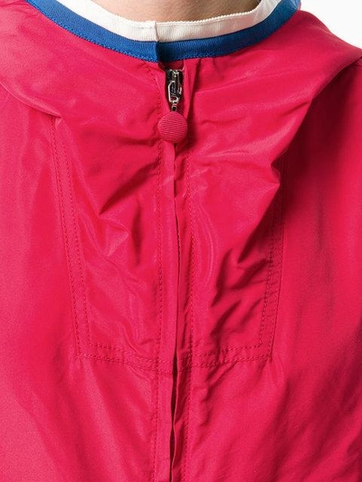 Shop Moncler Contrast-trim Zipped Jacket In Red