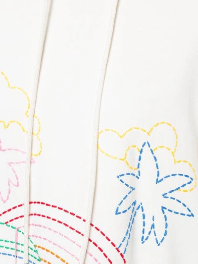 Shop Mira Mikati Hand Embroidered Hoodie - White