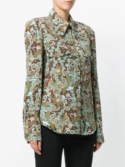 Shop Chloé Retro Patterned Shirt In Brown