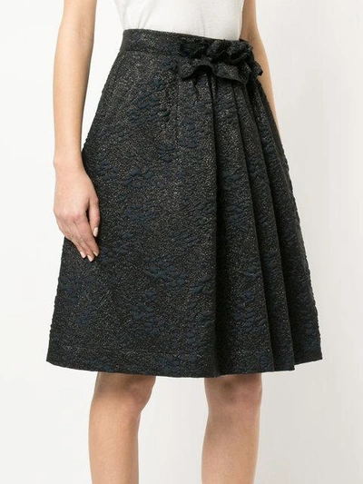 Shop Lanvin Jacquard Midi Skirt In Blue