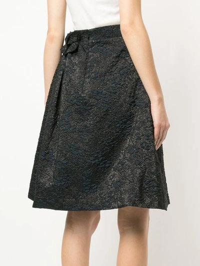 Shop Lanvin Jacquard Midi Skirt In Blue