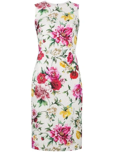 Shop Dolce & Gabbana Sleeveless Floral Brocade Dress