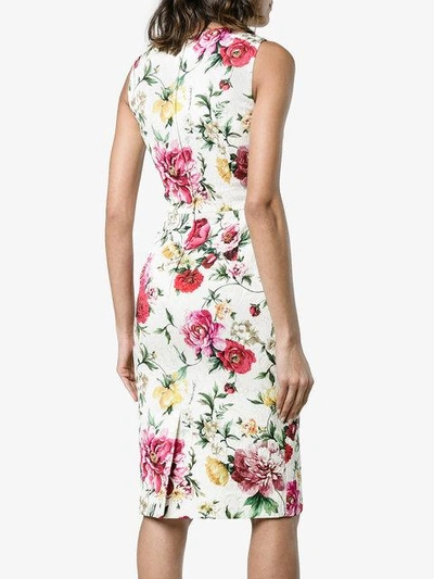 Shop Dolce & Gabbana Sleeveless Floral Brocade Dress