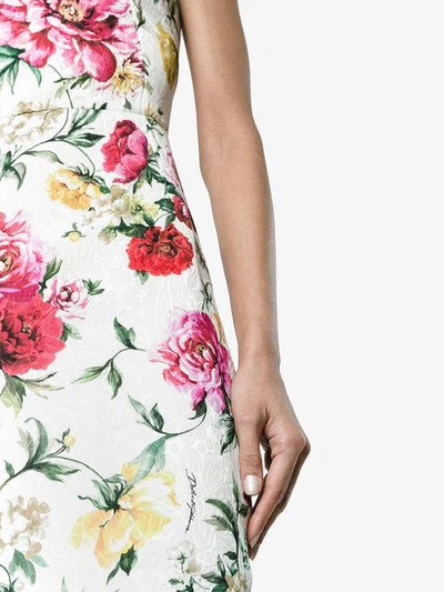 Shop Dolce & Gabbana Sleeveless Floral Brocade Dress