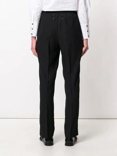 Shop Maison Margiela Straight Leg Trousers - Black