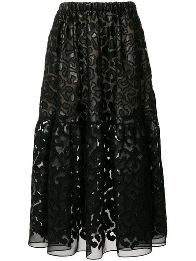 Shop Stella Mccartney Textured Sheer Skirt In Black