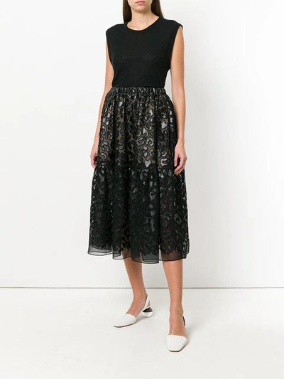 Shop Stella Mccartney Textured Sheer Skirt In Black