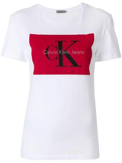 Shop Calvin Klein Jeans Est.1978 Calvin Klein Jeans Logo Print T-shirt - White
