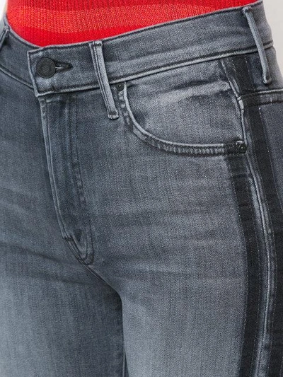 Shop Mother Side Stripe Detail Cropped Jeans In Blue