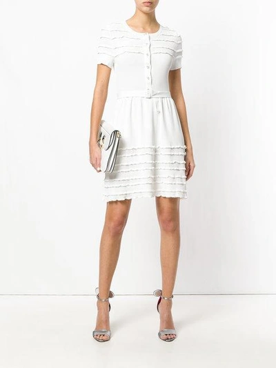 Shop Boutique Moschino Frill Detail Ribbed Dress