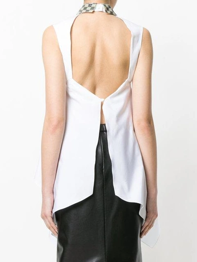 Shop Off-white Checkered Collar Sleeveless Shirt