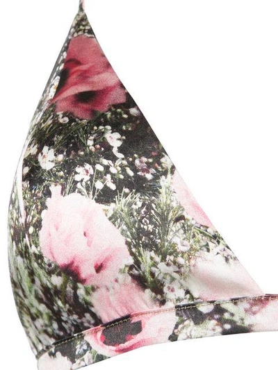 Shop Fleur Du Mal Poppy Print Triangle Bra - Multicolour