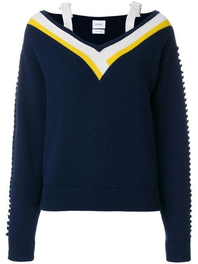 Shop Barrie Cashmere V-neck Knitted Sweater In Blue