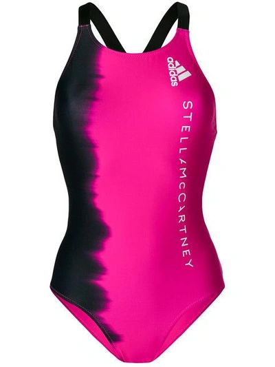 Shop Adidas By Stella Mccartney Training Swimsuit - Pink & Purple