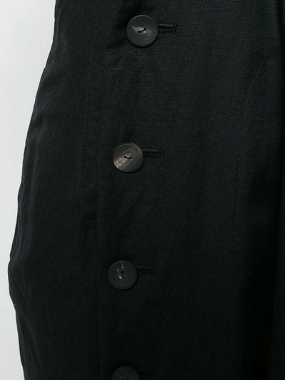 Shop Yohji Yamamoto Buttoned Shoulder Strap Skirt