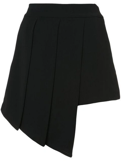 Shop Valery Kovalska Asymmetric Draped Shorts - Black
