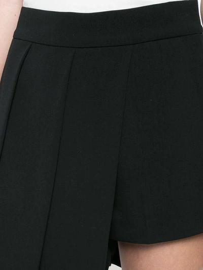 Shop Valery Kovalska Asymmetric Draped Shorts - Black