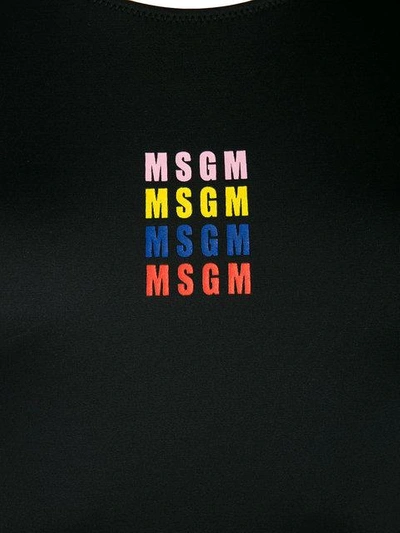 Shop Msgm Logo One In Black
