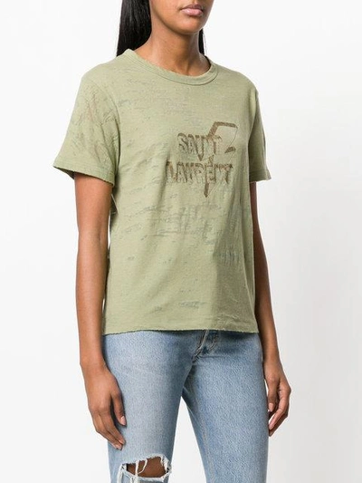 Shop Saint Laurent T-shirt Mit Logo-print In Green